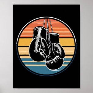 Retro-Boxhandschuhe Kickboxen Boxen Liebe Poster