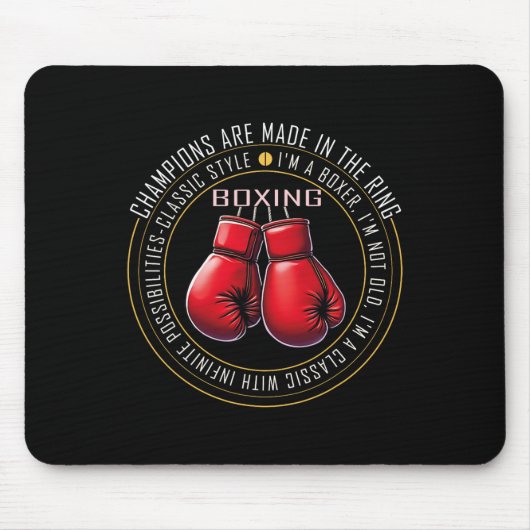 Retro Boxhandschuhe Liebe Geschenke für Boxer 5 Mousepad (Vorne)