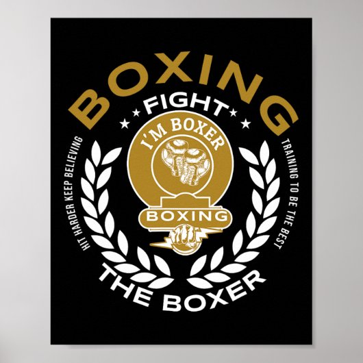 Retro Boxhandschuhe Liebe Geschenke für Boxer 6 Poster (Vorne)