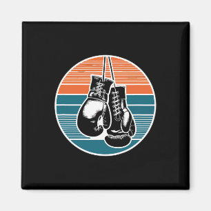 Retro-Boxhandschuhe Sonnenuntergang Kickboxen Boxf Magnet