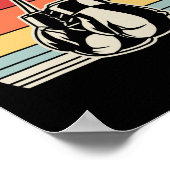 Retro-Boxhandschuhe Vintages Sonnenuntergangsdesig Poster (Ecke)