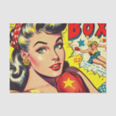 Retro Boxing Girl-Comicen Seidenpapier (Vorderseite)