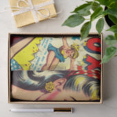 Retro Boxing Girl-Comicen Seidenpapier (Geschenk)