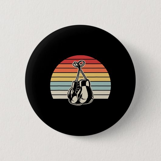 Retro Boxing Handschuhe Sonnenuntergang Design 1 Button (Vorderseite)