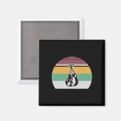 Retro Boxing Handschuhe Sonnenuntergang Design 2 Magnet (Vorderseite/Rückseite)