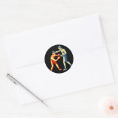 Retro Boxing Men Runder Aufkleber (Umschlag)