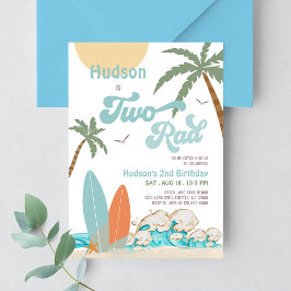 Retro Boy Surf Surfen 2. Geburtstag 2. Krasses Par Einladung