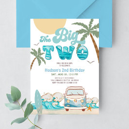 Retro Boy The Big TWO Surfing 2. Geburtstag Party Einladung