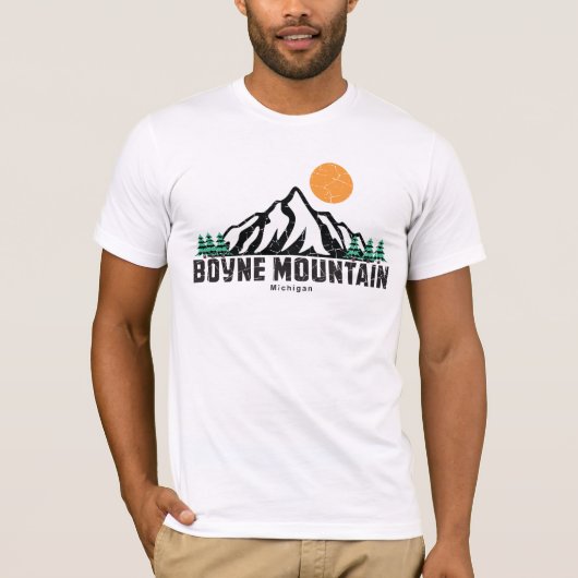 Retro Boyne Mountain Ski Sunset T-Shirt (Vorderseite)
