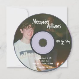 Retro Boys Musik-CD-Geburtstagseinladung Einladung