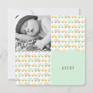 Retro Boys Toys Baby Boy Foto Geburtsankündigung Ankündigung