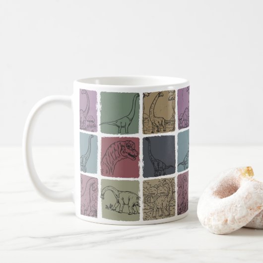 Retro Brachiosaurus Dinosaurier Tasse Vintag Dino (Mit Donut)