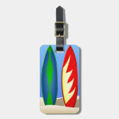 Retro Brandung der Surfbretter Gepäckanhänger (Vorderseite vertikal)