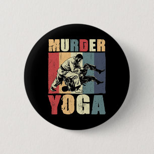 Retro Brasilianisches Jiu Jitsu Mord Yoga Lustiges Button