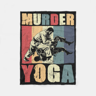 Retro Brasilianisches Jiu Jitsu Mord Yoga Lustiges Fleecedecke