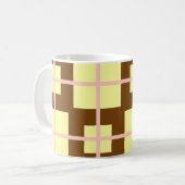 Retro Braun | Creme Karomuster-Kaffeetasse Kaffeetasse (Vorderseite Links)