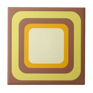 Retro Braun Gelb Orange Beige Fliese