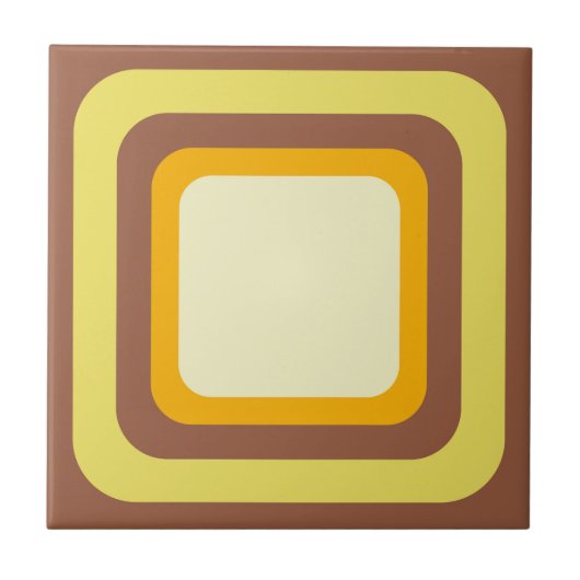 Retro Braun Gelb Orange Beige Fliese (Vorderseite)