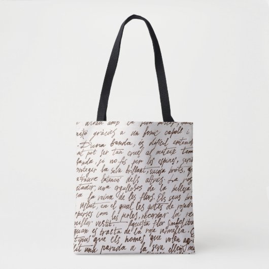 Retro-Braun-Ink-Manuskript-Textur Tasche (Vorderseite)