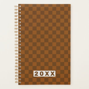 Retro Braun Karo 2026 Planer