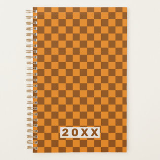 Retro Braun Orange Schachbrett 2026 Planer