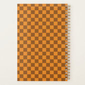 Retro Braun Orange Schachbrettmuster Planer (Rückseite)
