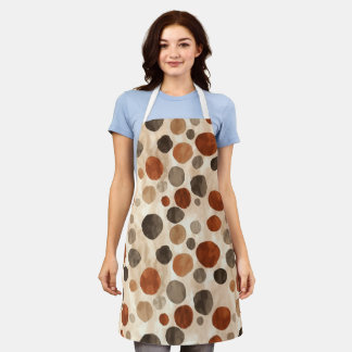 Retro-Braun-Punktmuster-Schürze mit All-Over-Print Schürze