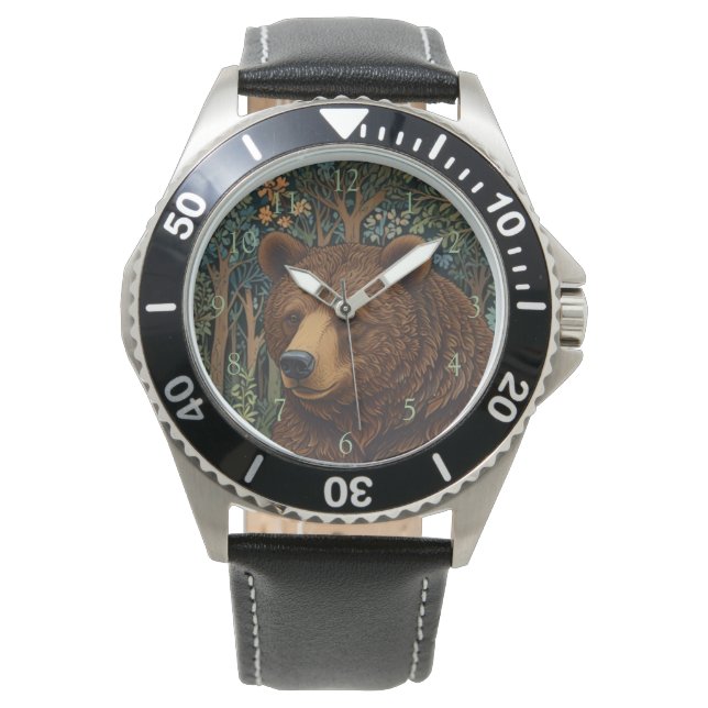 Retro-Braunbär Armbanduhr (Vorderseite)
