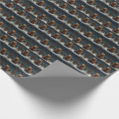 Retro Braunbär Mitternachtsszene Geschenkpapier (Ecke)