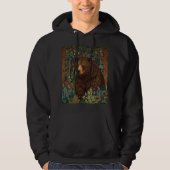 Retro-Braunbärenkunst boho wald Hoodie (Vorderseite)
