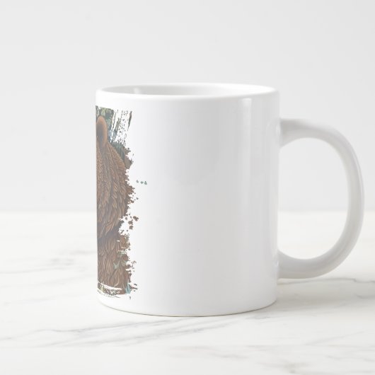 Retro-Braunbärenkunst boho wald Jumbo-Tasse (Rechts)