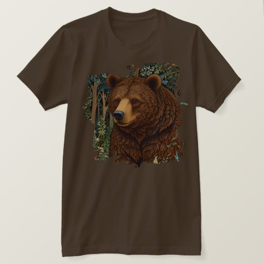 Retro-Braunbärenkunst boho wald T-Shirt (Design vorne)