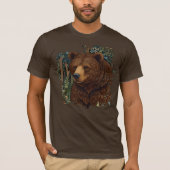 Retro-Braunbärenkunst boho wald T-Shirt (Vorderseite)