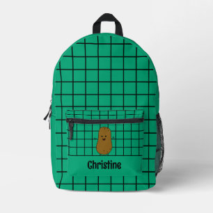 Retro, braune Kartoffel, Aquamarin, kundenspezifis Bedruckter Rucksack