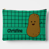 Retro, braune Kartoffel, Aquamarin, kundenspezifis Zubehörtasche (Vorderseite)