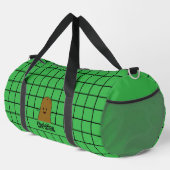 Retro, braune Kartoffeln, grüne Kleidung Duffle Bag (Rechte Ecke)