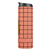 Retro, braune Kartoffeln, grüne Kleidung Thermosbecher (Nach rechts gedreht)