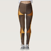 Retro-braune Kreise Leggings (Vorderseite)