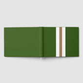 Retro braune, senkrechte Streifen auf Waldgrün Gästebuch (Voll)