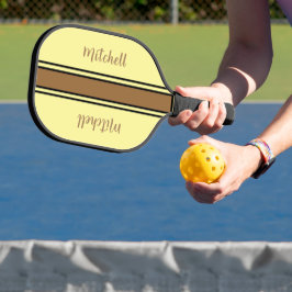 Retro-Bräune und gelb gestreifte Pickleball-Paddel Pickleball Schläger