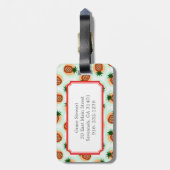 Retro braune und tadellose Ananas kopiert Gepäckanhänger (Rückseite vertikal)