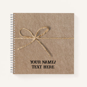 Retro-braunes Papier mit Zeichenfolge - bearbeitet Notizblock