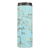 Retro-braunes und blaues Cooles Muster Thermosbecher (Rückseite)