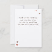 Retro Braut-und Bräutigam-Vögel danken Ihnen Dankeskarte (Rückseite)