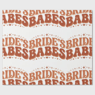 Retro Brautjungfern Terrakotta Junggesellinnenabsc Geschenkpapier