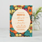 Retro-Brautparty der 70er Jahre Einladung (Stehend Vorderseite)