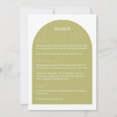 Retro Brautparty Food Wedding Dinner Menü A115 Einladung (Vorderseite)