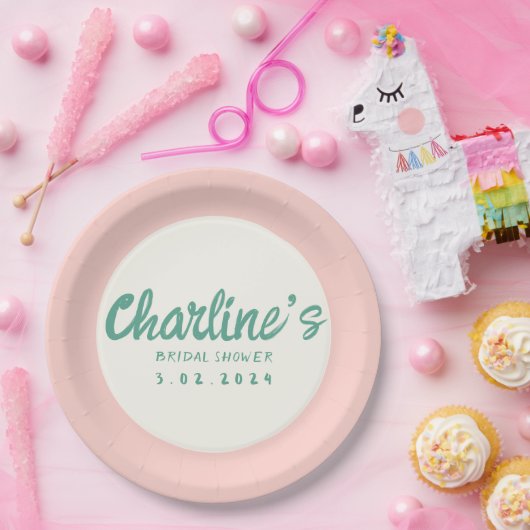 Retro-Brautparty für das Retro-Handschreiben in gr Pappteller (Party)