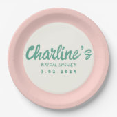 Retro-Brautparty für das Retro-Handschreiben in gr Pappteller (Vorderseite)