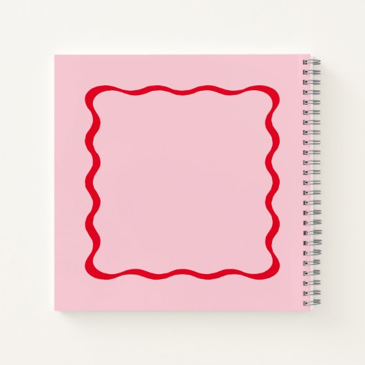 Retro Brautparty Gästebuch in Rosa und Rot Notizblock (Rückseite)